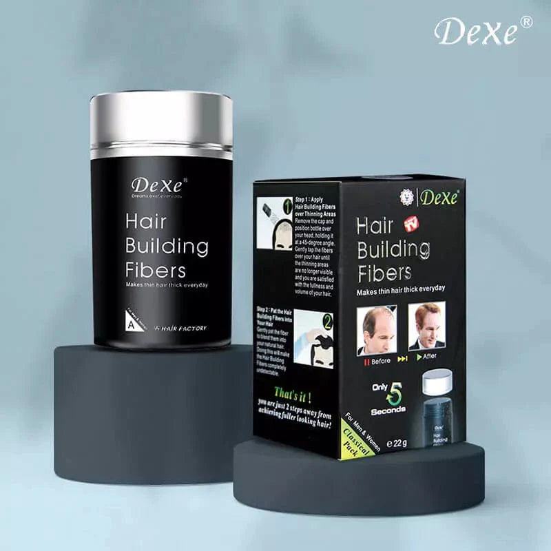 Dexe Hair Building Fiber Black 22gm - Instant Hair Thickening Solution